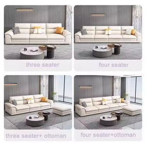 लक्जरी आधुनिक शैली लिविंग रूम घर फर्नीचर सफेद रेक्लीयर एल आकार सोफे कोने सोफे कोने सोफे 3 सीटर लाउंज चमड़े के सोफे सेट - Product Image 6