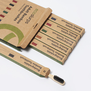adultes tige ronde couleur maison hôtel écologique biodégradable naturel brosse à <span class=keywords><strong>dents</strong></span> bambou - Product Image 3