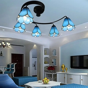 Lámpara de Techo Moderna para Dormitorio Mediterráneo, Estilo Nórdico, Color Azul, para Sala de Estar, Estilo Princesa, Súper Moderna, para Bebés - Product Image 1