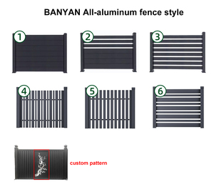 Panneaux de clôture en aluminium de cour imperméable moderne en gros lamelle horizontale extérieure durable enduite de poudre pour résidentiel - Product Image 5