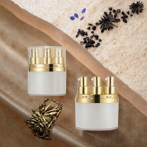 Hazır stok 15ml üç odacıklı beyaz plastik losyon pompa şişesi cilt bakımı için çift tüp kozmetik serigrafi - Product Image 3