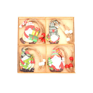 Paquete de 12 adornos navideños de madera en caja, colgantes de madera de anciano sin rostro, decoraciones para árboles de Navidad. - Product Image 5