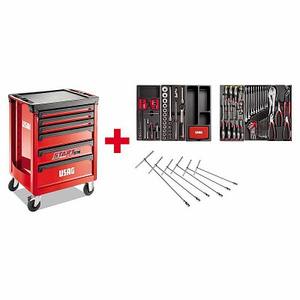 Caja de herramientas Usag con 6 cajones y juego de herramientas para uso en taller - Product Image 1