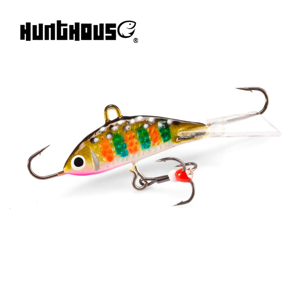 Hunt house wholesale metal spoon ice fishing lure jig Winter Lure Sinking 8g 14g 20g lures ice fishing bait with ice hook
