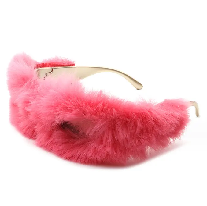 Occhiali da sole in peluche autunno/inverno tendenza personalità occhiali da sole da festa Hip hop da donna