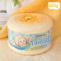 Fil fantaisie mélangé laine/acrylique tricoté à la main 600g, teint en masse, pour pulls, écharpes et couvertures - Jiangsu