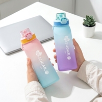 Bouteille anti-fuite avec options de parfum, couvercle à clapet, paille intégrée pour boire directement – Idéale pour l'école, le cyclisme, le camping, la gym, les cadeaux, la maison et l'extérieur