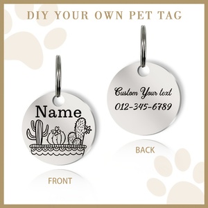 Etiqueta de identificación personalizable de latón para mascotas, etiqueta de Metal personalizada para perros y gatos, impresión UV, impresión Offset, pantalla de seda con logotipo personalizado - Product Image 2