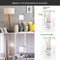 MoesHouse Bouton Wi-Fi Interrupteur Intelligent Tuya Smart Home App Télécommande Android Bar Design Écran <2 "Fil Neutre Unique