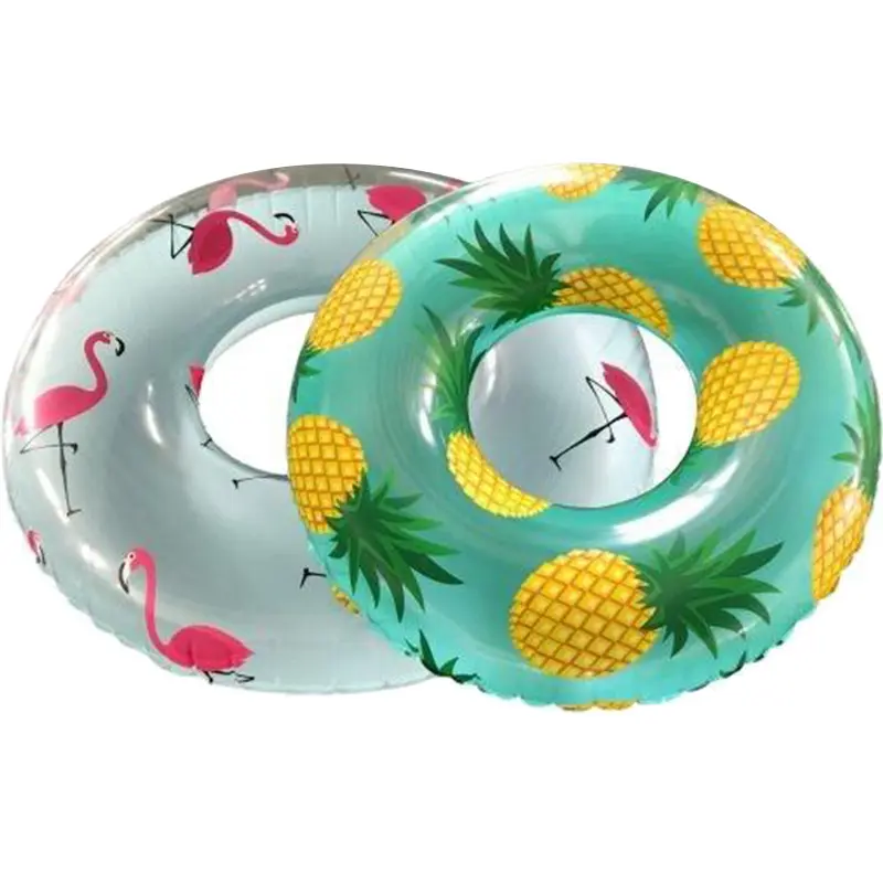 New Design Flamingo Print Tube Swimming Ring Pool Summer Water Party Toys Inflatable Pool Float For Adults