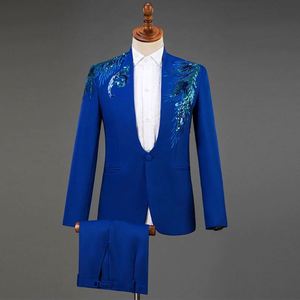 Ensemble Blazer Pantalon Pailleté 2 Pièces <span class=keywords><strong>Homme</strong></span> <span class=keywords><strong>pour</strong></span> Mariages Cérémonies Scène Chanteur Animateur Chorale Costume Adulte - Product Image 4