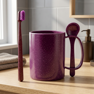 Vaso Ecológico de Fibra de Açaí de 300 ml con Cepillo de Dientes - Vaso Brasileño Sostenible y Reutilizable - Product Image 2