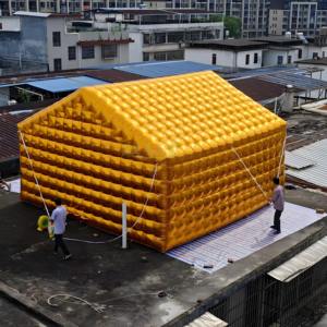 高級ゴールドスクエアインフレータブルナイトクラブテントハイエンドイベントエレガントな屋外キャノピーブランディング展示とプロモーション - Product Image 5