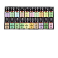 Ensemble d'huiles essentielles 100% naturelles à la lavande, à la menthe, à l'eucalyptus et au bois de santal, 10 ml, ensemble cadeau d'aromathérapie pour la diffusion