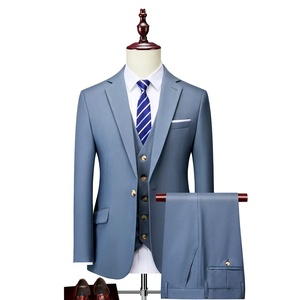 Traje de Negocios de Lujo para Hombre de 3 Piezas, Chaqueta Blazer Transpirable de Alta Calidad, Cierre de Cremallera, Estilo Elegante y Ajustado, Venta al Por Mayor - Product Image 5