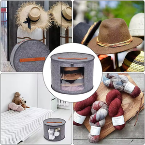 Boîte de <span class=keywords><strong>rangement</strong></span> pliable transparente en feutre pour chapeaux, grande capacité, personnalisable, fournie par l'usine, pour le transport et le <span class=keywords><strong>rangement</strong></span> de chapeaux de voyage - Product Image 4