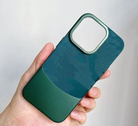 Zenos Classic Iphone15pro Max & Iphone14 Pu Leather PC Splicing Metal Ring Lens Anti-fall Handmade Protective Case