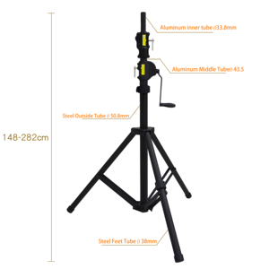 ขาตั้งลำโพงแบบปรับความสูงได้ WP-166B แบบหมุนขึ้นลง รับน้ำหนักได้มาก มีสามส่วน - Product Image 2