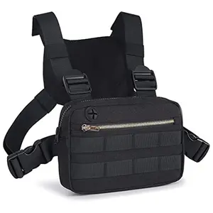 Sac de poitrine unisexe Oxford imperméable avec logo personnalisé, fermeture géométrique à boucle, tendance pour la course à pied, le sport, à porter en bandoulière ou en travers du corps - Product Image 1