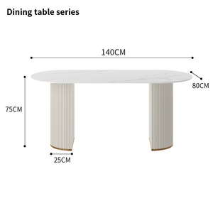 Tavoli da Pranzo Moderni per Ristorante, <span class=keywords><strong>Soggiorno</strong></span> e <span class=keywords><strong>Cucina</strong></span>, Set di Tavolo Ovale con Sedie per 4, 6, 8 Persone - Product Image 4