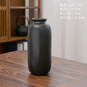 Jarrón de flores tradicional de China, jarrón de cerámica de varias formas en negro, jarrón de porcelana de belleza - Product Image 3