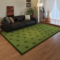 Nouveau tapis de salon moderne en coton vert rétro pour canapés et tables basses motif géométrique zones antidérapantes et nettoyage facile