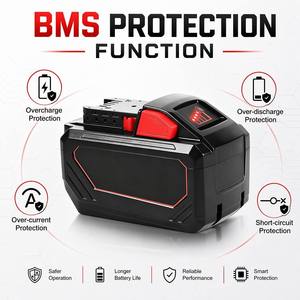 Paquete de Baterías de Iones de Litio de 18 V para Herramientas Eléctricas, Compatible con <span class=keywords><strong>Milwaukee</strong></span> <span class=keywords><strong>M18</strong></span> 48-11-1860 48-11-1850 48-11-1890, Herramientas Inalámbricas de Alta Resistencia - Product Image 2