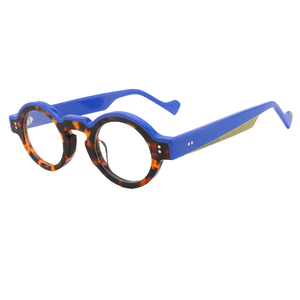 Femmes nouvelle mode rétro optique lunettes cadre à la mode acétate plaque circulaire diamant ordinateur hommes haut de gamme lunettes - Product Image 2