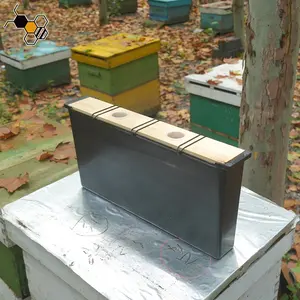 Mangeoire à abeilles intérieure avec cadre de ruche de 6.5 litres en plastique bois