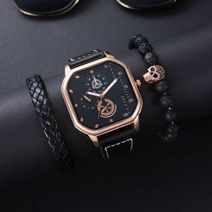Orologio da Polso da <span class=keywords><strong>Uomo</strong></span> Quadrato in Pelle, Stile Britannico, Nuovo Orologio al Quarzo con Tecnologia Nera, Gioiello <span class=keywords><strong>di</strong></span> Lusso, Regalo, Vendita all'Ingrosso - Product Image 5