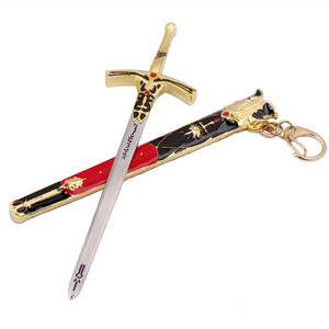 Venta al por mayor Anime periférico destino/estancia noche accesorios de Cosplay arma de Metal espada llavero - Product Image 4