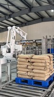 Palettiseur robotisé TELONG de haut niveau basé sur un PLC, robot collaboratif de palettisation pour sacs de 50 kg, entraînement pneumatique 380 V, 800-200 IP54, alimentaire