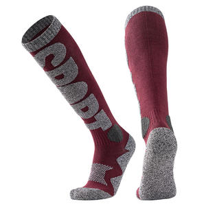 Para <span class=keywords><strong>Amazon</strong></span> Merino <span class=keywords><strong>lana</strong></span> esquí y snowboard sobre la rodilla calcetines de rendimiento cálido deportes al aire libre equipo alto invierno con logotipo de cuerpo - Product Image 2