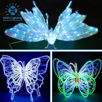 Juego de Luces LED RGB con Motivo de Mariposa Anpu Lighting, Luces Decorativas para Jardín y Festivales, Resistentes al Agua y con Cambio de Color