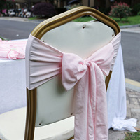 Style nordique gaze froissé tissu arc chaise ceintures Boho rustique étamine frangée chaise ceintures pour la décoration d'événements de mariage