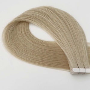 Extensiones de Cabello Ruso Adhesivas 1b al por Mayor, Cabello Humano Virgen Natural Fino Invisible para Salón - Product Image 4