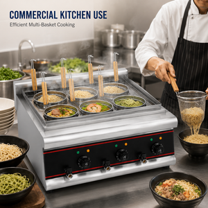 Olla Eléctrica de Mesa para Pasta con 6 Cestas, de Acero Inoxidable, para Cocinar Ramen, Ideal para Restaurantes de Comida Rápida y Bares - Product Image 5