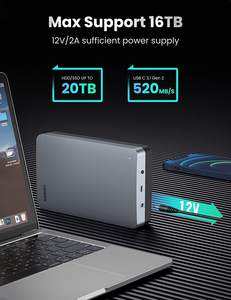 UGREEN sarung Hard Drive eksternal SATA 3.5 inci, penutup untuk SATA SSD <span class=keywords><strong>2</strong></span>.5 inci, HDD Aluminum USB C 3.1 Gen <span class=keywords><strong>2</strong></span> kecepatan tinggi 6Gbps - Product Image 4