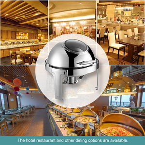 Bộ dụng cụ tự phục vụ lẩu YITIAN, khay giữ nóng kiểu <span class=keywords><strong>buffet</strong></span>, khay giữ nóng tròn mạ vàng, phục vụ kiểu <span class=keywords><strong>buffet</strong></span> - Product Image 4