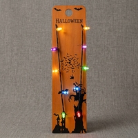 Meilleures ventes transfrontalières : Collier en plastique lumineux à LED pour fête d'Halloween, motifs citrouille, crâne, fantôme, bonbons, décorations lumineuses pour les fêtes