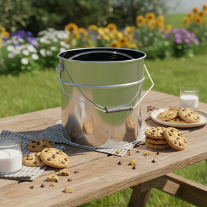 Kontensan Cylinder <b>Tin</b> Can 3.5 Lt Cookie <b>Bucket</b> Model L128 153 X H195 mm - Product Image 3