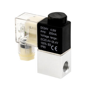 วาล์วควบคุมลม 2V025-08 DC24V แบบ 2 ตำแหน่ง 2 ทาง โครงสร้างไดอะแฟรม โซลินอยด์วาล์ว แบบปกติปิด ควบคุมทิศทางลม AC220V - Product Image 1