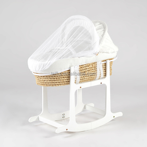 Cesta Moisés de Madera con Mosquitera para Bebé, 1 Año, para Recién Nacidos, Cuna para Dormir, Dormitorio, Sala de Estar, Diseño Moderno - Product Image 1
