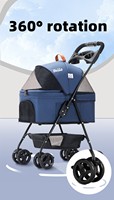 Cage pour animaux de compagnie 2 en 1 détachable, tissu Oxford détachable, 4 roues, pliable, poussette de voyage pour chiens, chats, petite taille