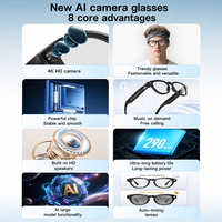 Gafas Inteligentes Q8 con IA, Cámara 4K de 8MP, Lentes con Tinte Automático, Transmisión Wi-Fi V5.3, Llamadas Inalámbricas, Música, Altavoces HD, Control por Voz, 290mAh
