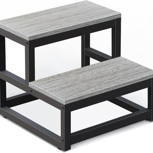 Double Layer <b>Step</b> <b>Stool</b> For Children And Adults Minimalist Design Multi Function Kitchen Storage White Panel Material - Product Image 3
