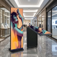 Écran d'affichage LED pliable P2 pour intérieur, affichage numérique sur pied pour salon professionnel, salle d'exposition, magasin de détail