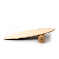Planche d'équilibre pour adultes, design Surf Gym Roller, pour entraînement sportif, planche d'équilibre Surf Wobble avec rouleau en liège, en bois