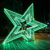 Weihnachten IP65 Wasserdichter Sternförmiger Dekorativer Maßgefertigter Übergroßer Glasfaser-Stern 3D LED Außenbeleuchtung für Festivals