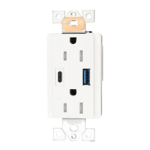 Prise GFCI 15 ampères 125V avec prise USB, plaque murale incluse, pour <span class=keywords><strong>camping</strong></span>-<span class=keywords><strong>car</strong></span>, remorque, usage domestique, homologuée UL - Product Image 3